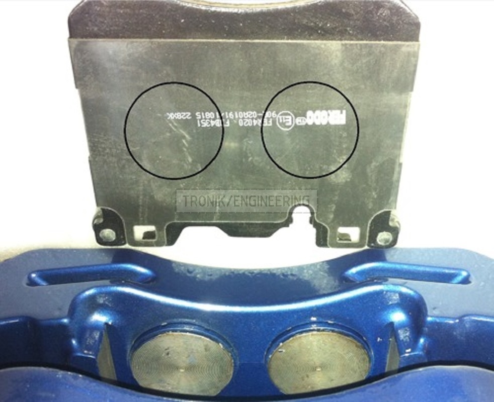Brake pad made very tall and narrow, pistons are of same size - TRONIK.AE Brake pad is made very tall and narrow, pistons are of same size