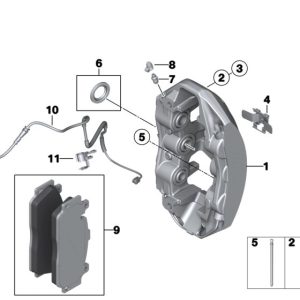 34112284869 - BMW M5 F10 front repair kit, brake pads asbestos-free