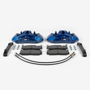 Front brake upgrade Kit with brake pads for BMW X5 F15 or X6 F16 to install M5 F10 OEM Brembo Blue 6-piston calipers